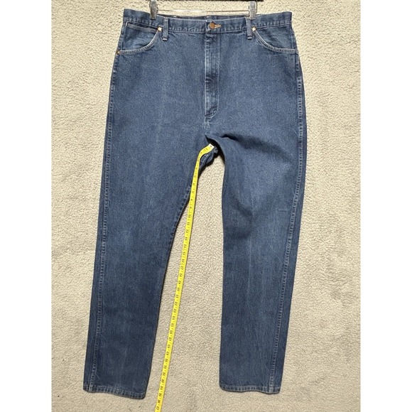 Wrangler Cowboy Cut Jeans Mens 42x36 Blue Original Fit 13MWZ Denim Rancher - Picture 6 of 12